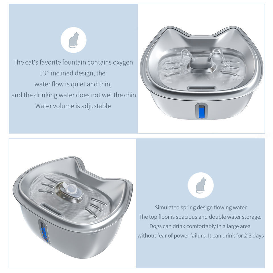 Smart Stainless Steel Cat Water Fountain